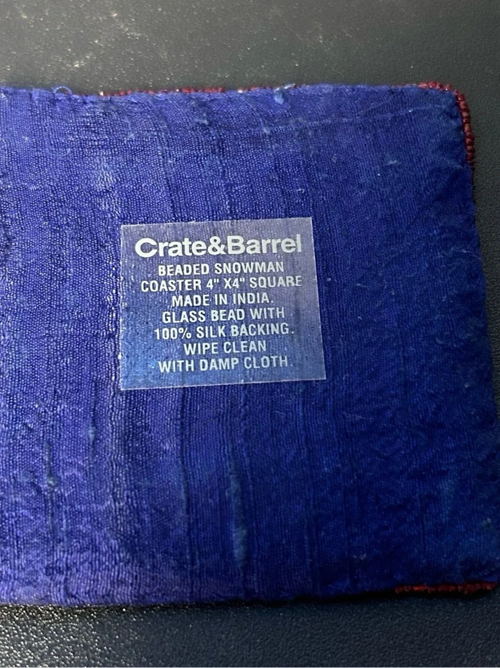 Crate and barrel snowman coasters